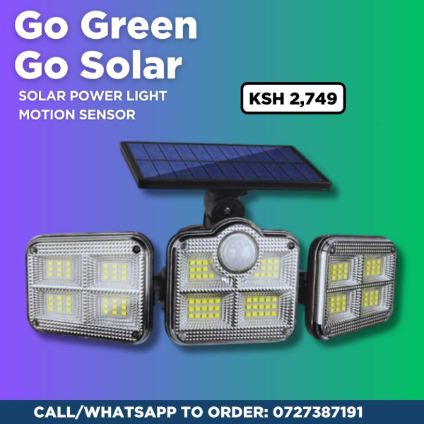 3 Head Solar Motion Sensor Security Light